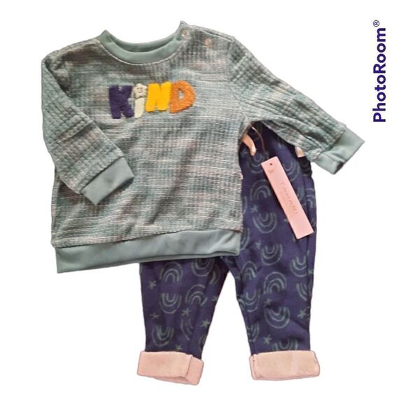 Tahari Baby 2pc Be Kind Top and Rainbow Pants - Picture 1 of 8